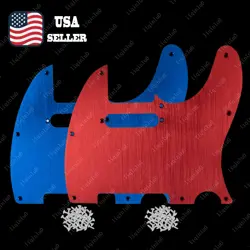 ALUMINIUM 8 HOLE TELE GUITAR PICKGUARD SCRATCH PLATE FOR FENDER TELE- RED/BLUE