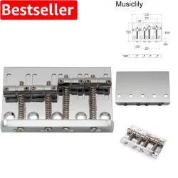 COMPACT CHROME BASS GUITAR BRIDGE FOR FENDER PRECISION & JAZZ - EASY INSTALL