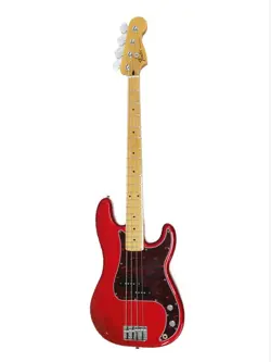 ELECTRIC BASS GUITAR FENDER MEXICO STANDARD PRECISION RED ALDER MAPLE USED