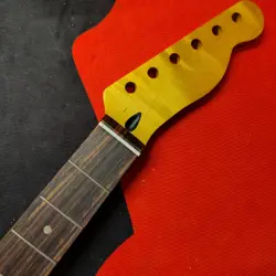 TINTED FLAME MAPLE TELE NECK FITS FENDER TELECASTER BODY 22 FRETS