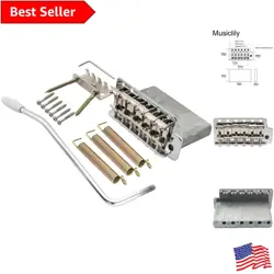 DURABLE 6-SCREW TREMOLO BRIDGE SET FOR FENDER STRATOCASTER - CHROME FINISH