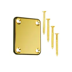GOLD NECK PLATE W/ SCREWS FOR FENDER STRAT ELECTRIC GUITAR
