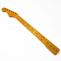 LEFT HAND 21 FRETS MAPLE GUITAR NECK GLOSS YELLOW FINISH FOR FENDER STRAT GUITAR