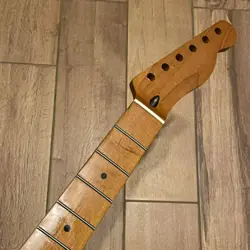 STAINLESS 22 FRETS ROASTED MAPLE GUITAR NECK NITRO SATIN FOR DIY FENDER TL TELE