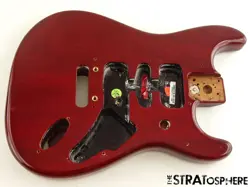 #21 USED 2009 FENDER AMERICAN DELUXE STRAT BODY, USA MAHOGANY CRIMSON RED