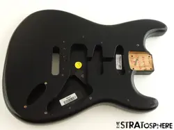 #17 USED 2011 FENDER AMERICAN HIGHWAY 1 STRAT BODY USA SATIN NITRO BLACK GUITAR