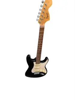 SQUIER BLACK ELECTRIC GUITAR FENDER