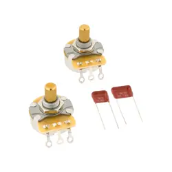 NEW FENDER TELECASTER SOLID SHAFT POTENTIOMETER AND CAPACITOR KIT