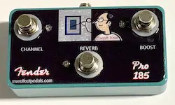 3 BUTTON FOOTSWITCH FOR FENDER PRO 185 AMP WITH LEDS - HANDMADE IN USA