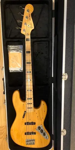 FENDER JAPAN JB75 JAZZ BASS NATURAL BLACK BLOCK INLAY MADE IN JAPAN