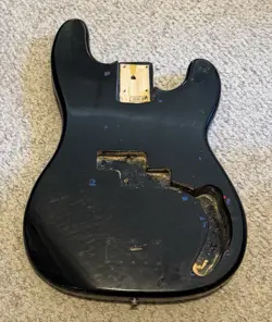 GENUINE FENDER SQUIER PRECISION BASS GUITAR BODY BLACK PROJECT 1997