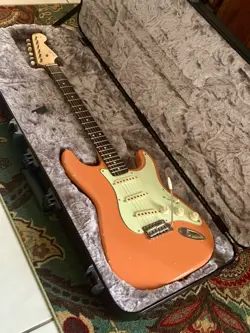 MJT STRAT WITH ALL FENDER USA ELECTRONICS - ROSEWOOD - CUSTOM COLOR  TANGERINE