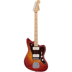 FENDER JAPAN HYBRID II JAZZMASTER ELECTRIC GUITAR, MAPLE FB, FLAME SUNSET ORANGE