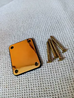 GOLD FENDER NECK PLATE WITH NECKPLATE SCREWS