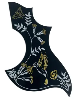 FOR FIT FENDER HUMMINGBIRD ACOUSTIC SELF-ADHESIVE GUITAR PICKGUARD 2 PLY BLACK