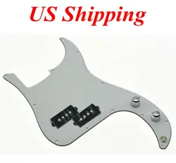 KAISH WHITE 3 PLY PRE-WIRED LOADED P BASS PICKGUARD FOR FENDER PRECISION BASS