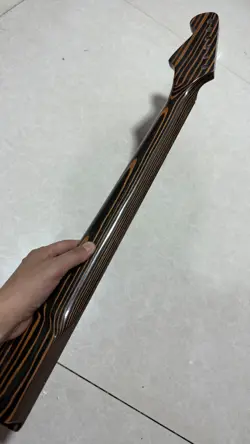 DIY GLOSS ZEBRA WOOD ELECTRIC GUITAR NECK SUITABLE FOR FENDER STRAT 25.5INCH