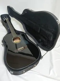 FENDER DREADNOUGHT ACOUSTIC ELECTRIC GUITAR BLACK FINISH MADE IN USA USED