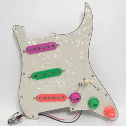 GUITAR PREWIRED LOADED PICKGUARD FOR FENDER ST ALNICO 5 SINGLE COIL PICKUPS SET