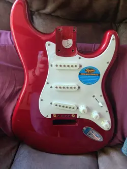 SQUIRE FENDER AFFINITY SERIES,(METALLIC RED) ELECTRIC GUITAR BODY WITH PICKUPS