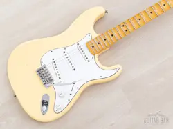 2000 FENDER YNGWIE MALMSTEEN STRATOCASTER ST71-140YM YELLOW WHITE, JAPAN CIJ
