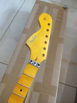 MAPLE REVERSE GUITAR NECK SCALLOPED FITS FENDER CUSTOM STRAT  FLOYD ROSE NUT