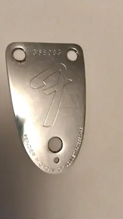 VINTAGE 1972 CHROME, 3 HOLE, FENDER NECK PLATE