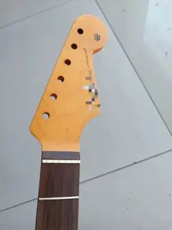 VINTAGE YELLOW 21 FRET STRAT ELECTRIC GUITAR NECK MAPLE FOR DIY FENDER REPLACE