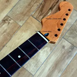 ROASTED MAPLE ROSEWOOD STRAT NECK LEFT HANDED LEFTY NITRO FITS FENDER LSR02BH