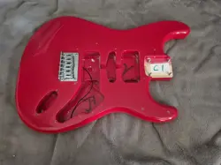 SQUIER BY FENDER STRATOCASTER STRAT GUITAR BODY TORINO RED + HARDTAIL BRIDGE