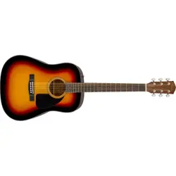 MINT FENDER CD-60 DREADNOUGHT V3 ACOUS. GUITAR W/CASE, WALNUT FINGERB, SUNBURST