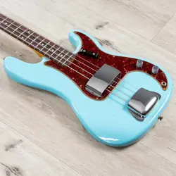 MINT FENDER CUSTOM SHOP '63 P BASS JOURNEYMAN RELIC, ROSEWOOD, AGED DAPHNE BLUE