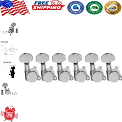 CHROME 6 INLINE LOCKING TUNING MACHINES FOR FENDER ELECTRIC GUITARS, 15:1 GEAR