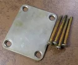 NECK PLATE + SCREWS AGED RELIC FOR FENDER USA STRAT TELECASTER PBASS MED-HVY