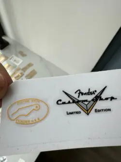 2PCS FENDER CUSTOM SHOP LIMITED EDITION GUITAR UV TRANSFER HEADSTOCK VINYL DECAL