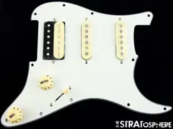 *NEW HSS ALNICO 5 LOADED PICKGUARD FOR FENDER *HSS* STRAT WHITE 3 PLY 11 HOLE