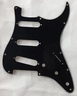 FOR US FENDER STANDARD 72' STRAT GUITAR PICKGAURD SCRATCH PLATE, 3PLY BLACK