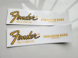 2PCS FENDER PRECISION BASS TELE GUITAR VINYL UV TRANSFER HEADSTOCK DECAL STICKER