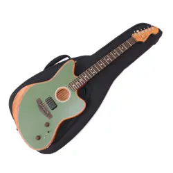 USED FENDER ACOUSTASONIC PLAYER JAZZMASTER ANTIQUE OLIVE 2022 ELECTRIC ACOUSTIC