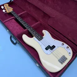 VINTAGE 1986 FENDER MIJ (FUJIGEN) PRECISION BASS PB-562 OLYMPIC WHITE W/CASE