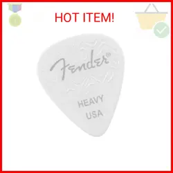 FENDER WAVELENGTH GUITAR PICKS 351 SHAPE, WHITE, HEAVY, 6-PACK