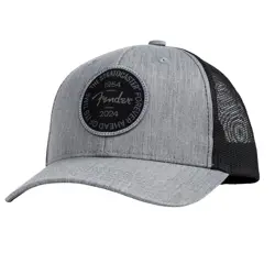 MINT FENDER STRATOCASTER 70TH ANNIVERSARY BADGE HAT, HEATHER GRAY / BLACK