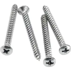 MINT FENDER GUITAR & BASS NECK MOUNTING SCREWS, CHROME, SET OF 4