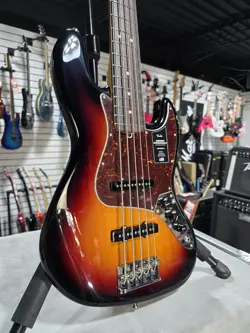 FENDER AMERICAN PROFESSIONAL II JAZZ BASS V - 3 COLOR SUNBURST W/OHSC #456