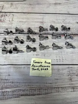 NEW LOT OF 18 FENDER TUNING TUNER KEY STANDARD SERIES STRAT, CHROME SCRIPT 2 PIN