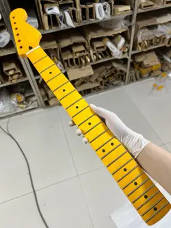 YELLOW STAINLESS STEEL 21FRETS DIY FENDER START MAPLE MATTE ELECTRIC GUITAR NECK