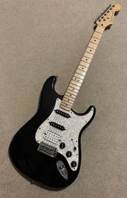2006 FENDER MIM STRATOCASTER HSS BLACK FINISH ELECTRIC GUITAR