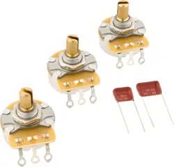 GENUINE FENDER STRATOCASTER SPLIT SHAFT POTENTIOMETER AND CAPACITOR KIT, 3-PACK