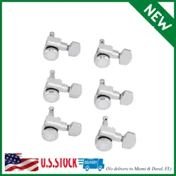 SET OF 6 FENDER LOCKING TUNERS STRATOCASTER GUITAR TUNERS, POLISHED CHROME, FOR