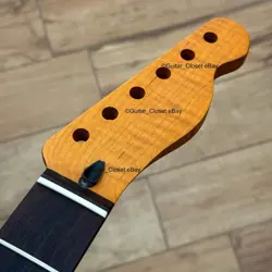 SALE ROASTED FLAME MAPLE ROSEWOOD STAINLESS TELE NECK NITRO FIT FENDER TR22BF